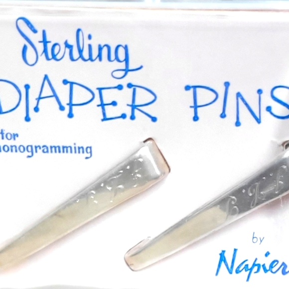 VTG-Sterling Diaper Pins For Monogramming By Napier In The Original Box-… - Picture 4 of 16